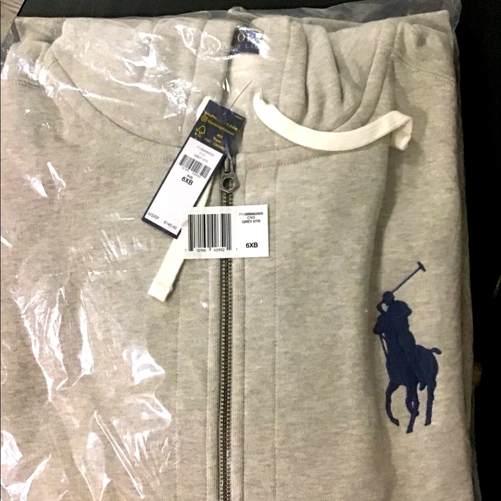 NWT 1 POLO RALPH LAUREN ZIP UP HOODIES SIZE 6 x b BIG AND TALL - Picture 1 of 4